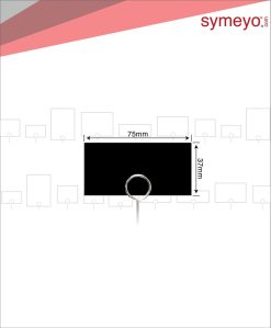 75mm X 37mm Gloss Black Product Display Label - Symeyo™